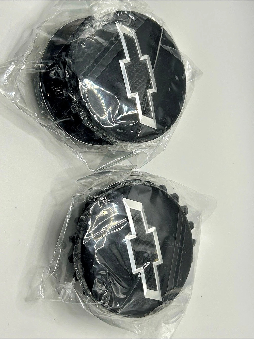 Chevrolet Black Wheel Hub Center Caps Set Black & Silver